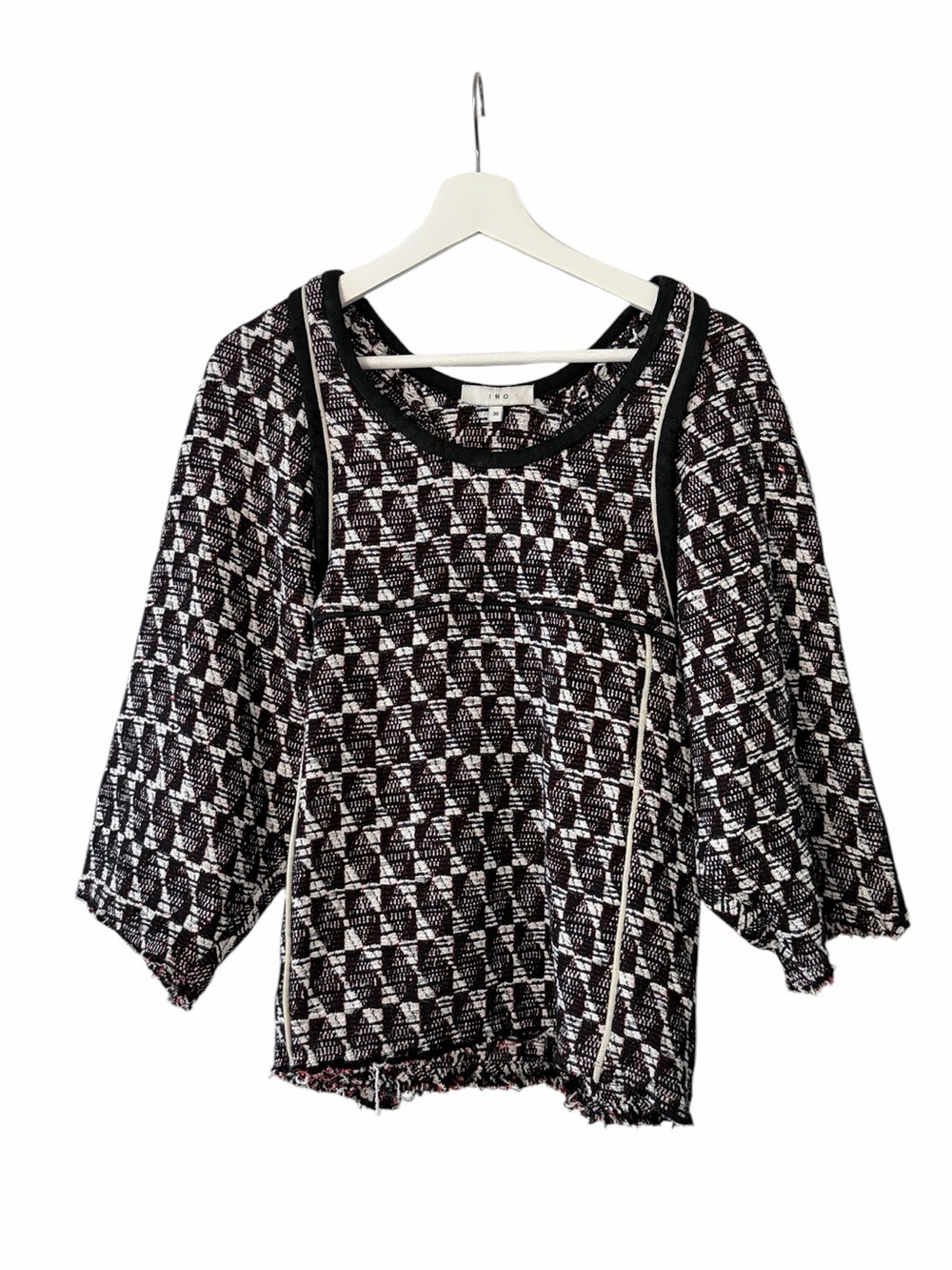 IRO Black & White Textured Sweater Size 36 US 4